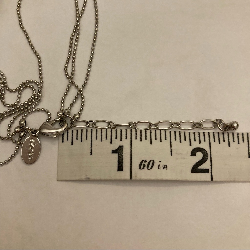 American Eagle Faceted Crystal Silver Long Layered Necklace Statement Jewelry - Picture 12 of 15